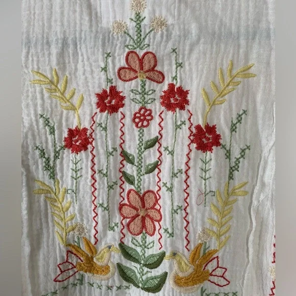 Johnny Was white Felicity Tunic embroidered blouse shirt NWOT size M - Picture 8 of 11